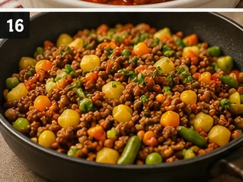 Carne moída com legumes